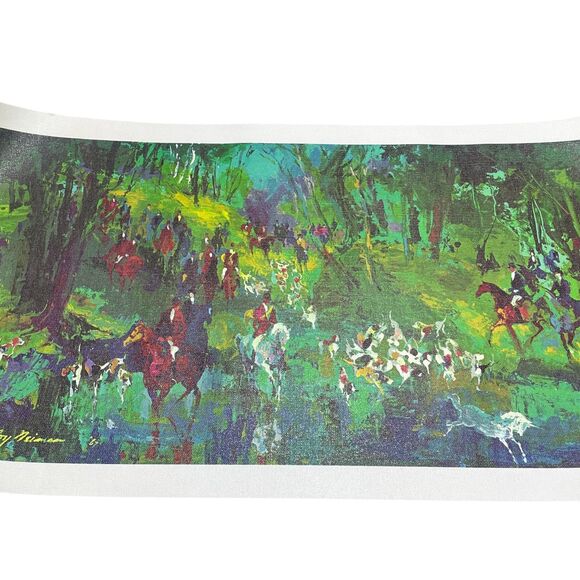 The Hunt Of The Unicorn‎ by LeRoy Neiman 1967 Canvas Transfer Print26 x 14